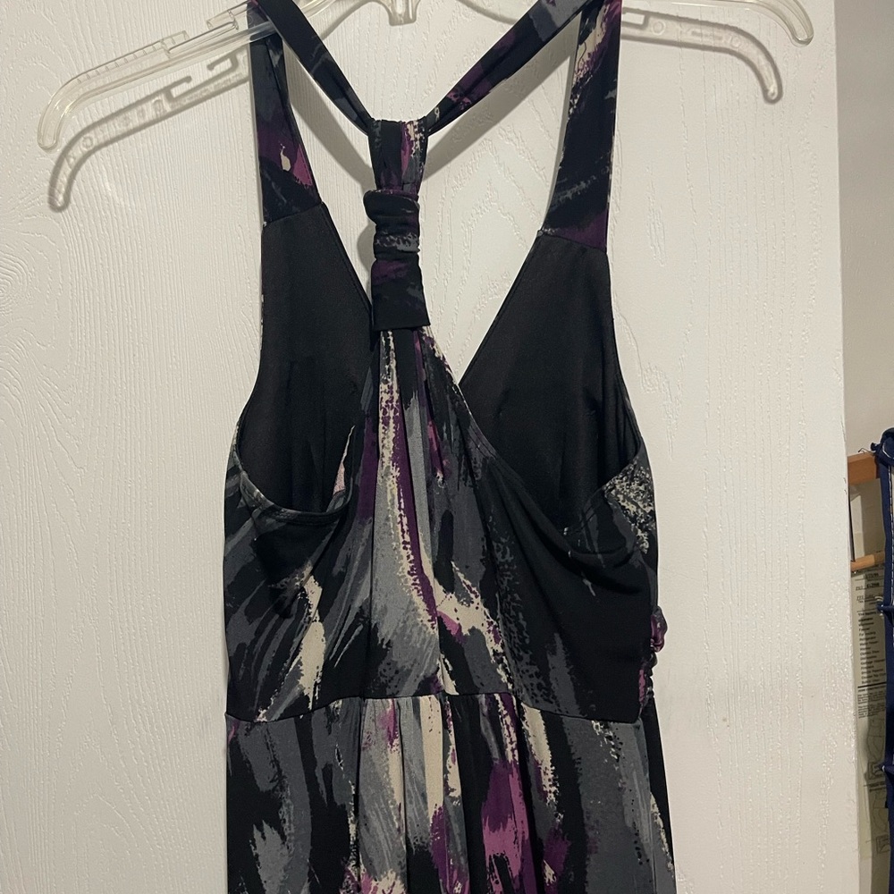 Elegant Black and Purple Maxi Dress